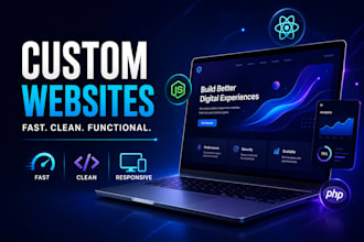 build a responsive full stack website using react node js PHP