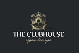 design custom golf themed cigar lounge logo