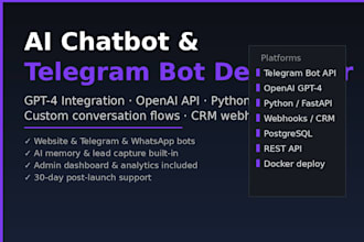 integrate a gpt4 ai chatbot into your website with CRM and telegram
