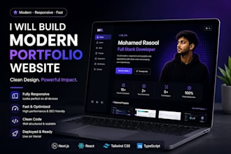 create a modern responsive portfolio website