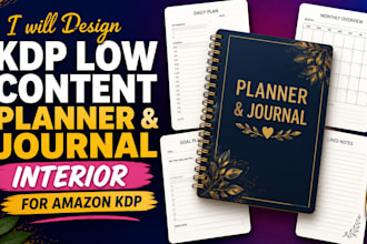 design kdp low content planner and journal interior for amazon