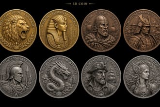 sculpt 3d coins collectible medallion bas relief cnc medal pendant printable stl