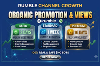 organic rumble promotion for rumble video views , engagements