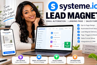 create systeme io lead magnet email automation landing page sales funnel setup