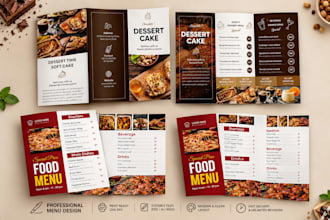 create a premium food menu restaurant menu and menu board