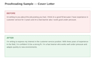 proofread and edit your writing for grammar and clarity