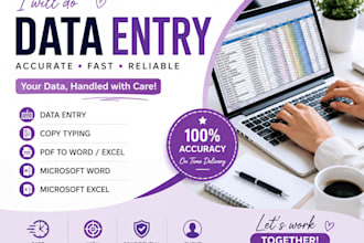 do accurate data entry, copy typing, excel and word tasks