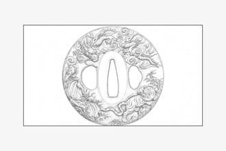 pencil sketch nakago mei kamon sword art kurikara dragon sword drawing katana