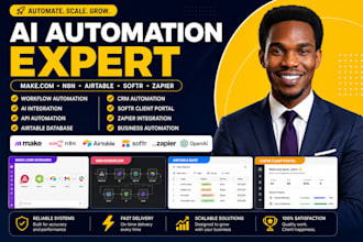 softr client portal, airtable database, CRM and make com automation