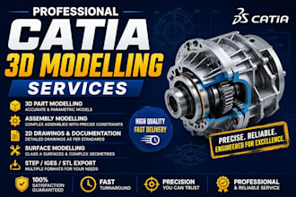 design 3d cad product models and technical drawings in catia