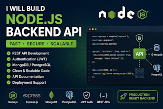 develop node js backend API for your web app