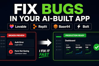 fix bugs in your lovable, replit, base44 or bolt app
