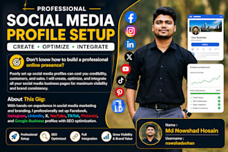 create all social media profile setup