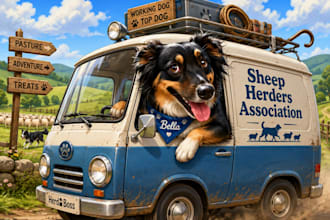 draw a funny custom caricature of your pet