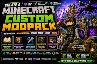 create a custom minecraft modpack with quests, progression server setup mod skin