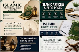write high quality blog posts and islamic articles