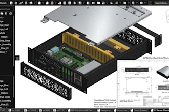 do sheet metal design, enclosure design, 3d cad model, solidworks, 2d drawing