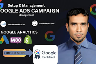 setup and manage your google PPC ads adword, with ga4 ecommerce tracking