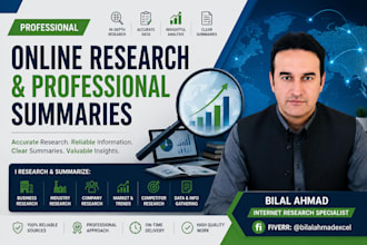 do online research and write professional business summaries