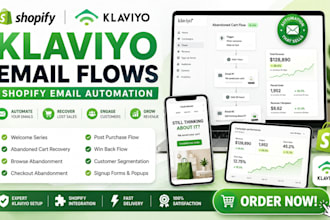 setup klaviyo email flows and shopify abandoned cart automation ecommerce flow