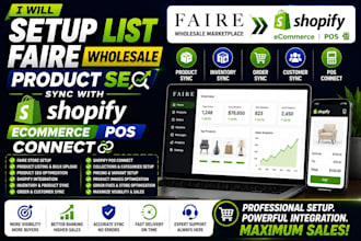 setup list faire wholesale product SEO sync with shopify wordpress ecommerce pos
