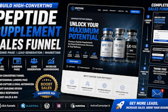build peptide supplement sales funnel landing page lead generation marketing
