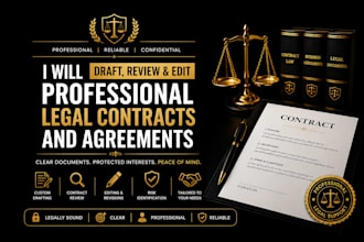 draft review, and edit professional legal contracts and agreements