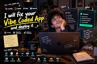 fix your vibe coded app and deploy it with lovable, bolt or replit