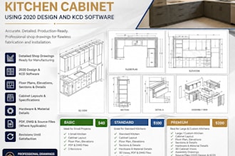 design shop drawing kitchen cabinet using 2020 design and kcd software
