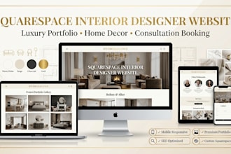 design squarespace interior designer website, home decor portfolio, luxury websi