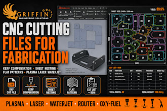 design cnc cut files with flat pattern, sheet nesting for fabrication