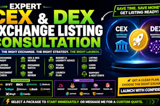 provide cex and dex exchange listing consultation for your crypto project