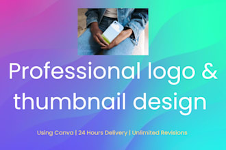 design modern logo and youtube thumbnail in canva
