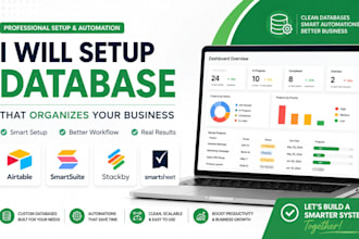 setup database with airtable, smartsuite, stackby, smartsheet