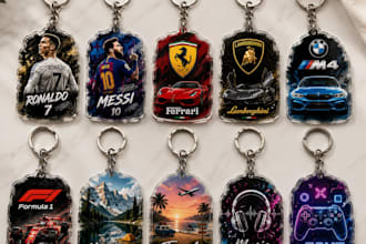 create custom acrylic keychain designs for printing