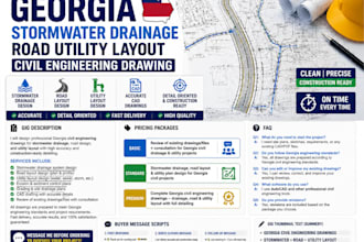 design georgia stormwater drainage road utility layout civil engineering drawing