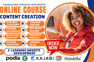 create online course content course creation training manual and ebook writing