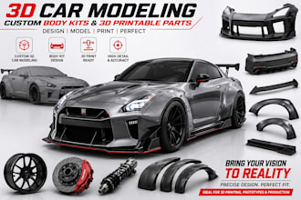 3d model custom car part body kit widebody kit and stl model for 3d printing