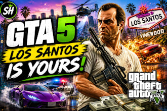 design viral gaming youtube thumbnails gta 5, minecraft