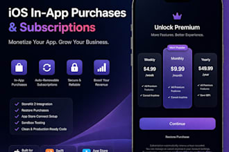 fix subscriptions and in app purchases to your ios app