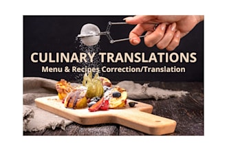 translate your restaurant menu or recipes in 5 languages