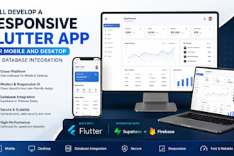 develop a custom flutter application with a database