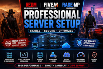 develop redm server, fivem legacy server, rage mp server setup