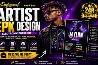 artist epk design one sheet clickable epk speaker media kit dj press kit design