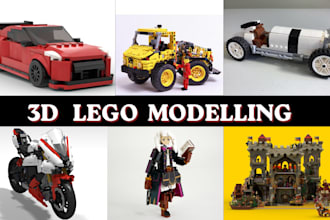 design custom lego moc, lego technic, lego car, bike, ship, house XML part list