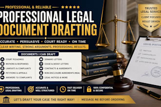 lawyer draft court pleadings motion lawsuit complaint petition appeal answer nda