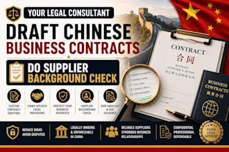 draft chinese business contracts, do supplier background check