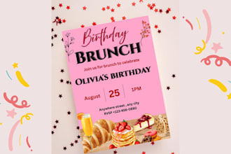design modern brunch invitation and brunch party invite