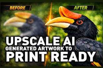 upscale ai artwork, increase resolution and fix ai artifacts, preflight