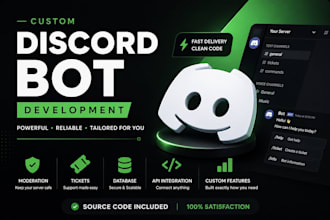 develop a custom discord bot with advanced features and API integration